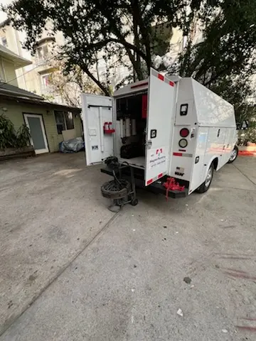 Magnet Plumbing service vehicle on-site for Sewer Line Repair in Pinecrest